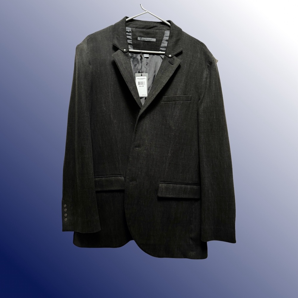 NWT John Varvatos blazer size 54 dark gray/black cotton